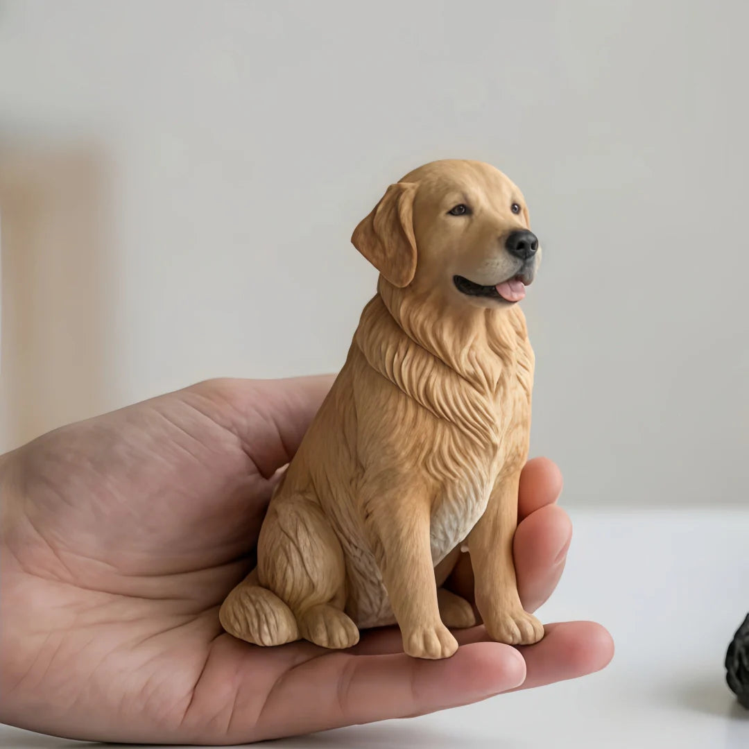Custom 3D pet memorial statue handcrafted from a single photo, realistic dog memorial sculpture