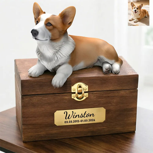 Custom 3D Printed Pet Memorial Urn | Personalized Wooden Keepsake Box