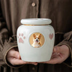 Custom Photo Large Dog Urn - Personalized Ceramic Memorial for Medium to Large Breeds