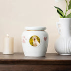Custom Photo Large Dog Urn - Personalized Ceramic Memorial for Medium to Large Breeds