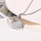 Large Heart Pet Urn Necklace – 3 Engraving Options – Holds More Ashes or Fur