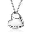 Large Heart Pet Urn Necklace – 3 Engraving Options – Holds More Ashes or Fur