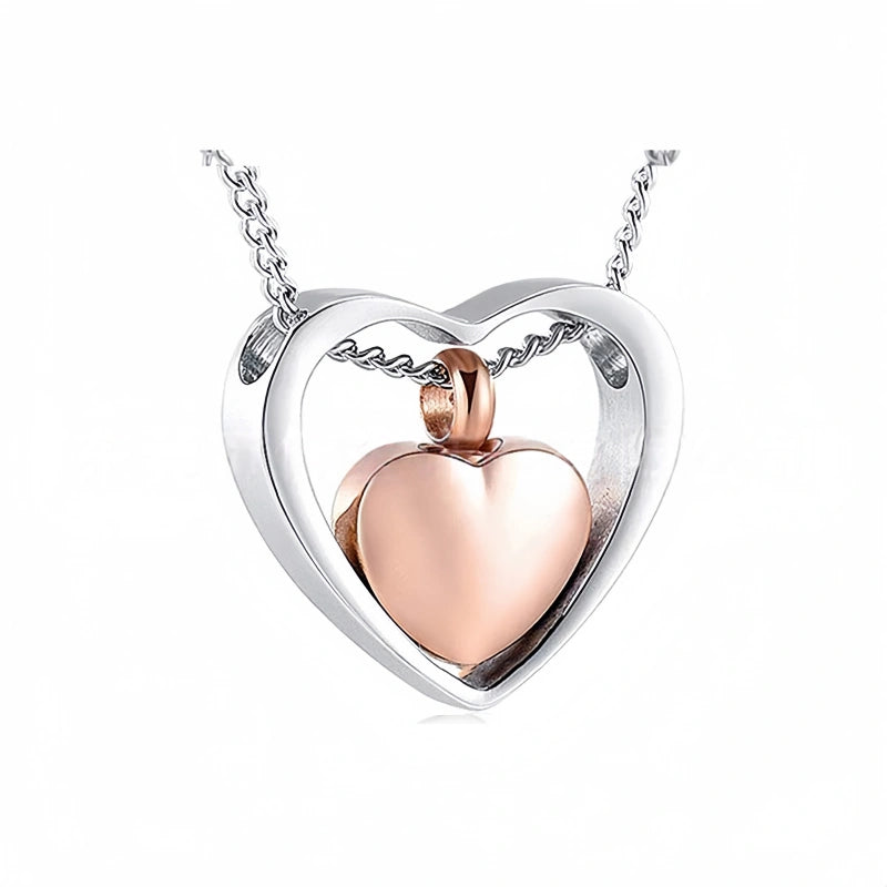 Hollow Heart Pet Urn Necklace – Best-Selling Creative Design – 4 Colors – Holds Fur or Ashes