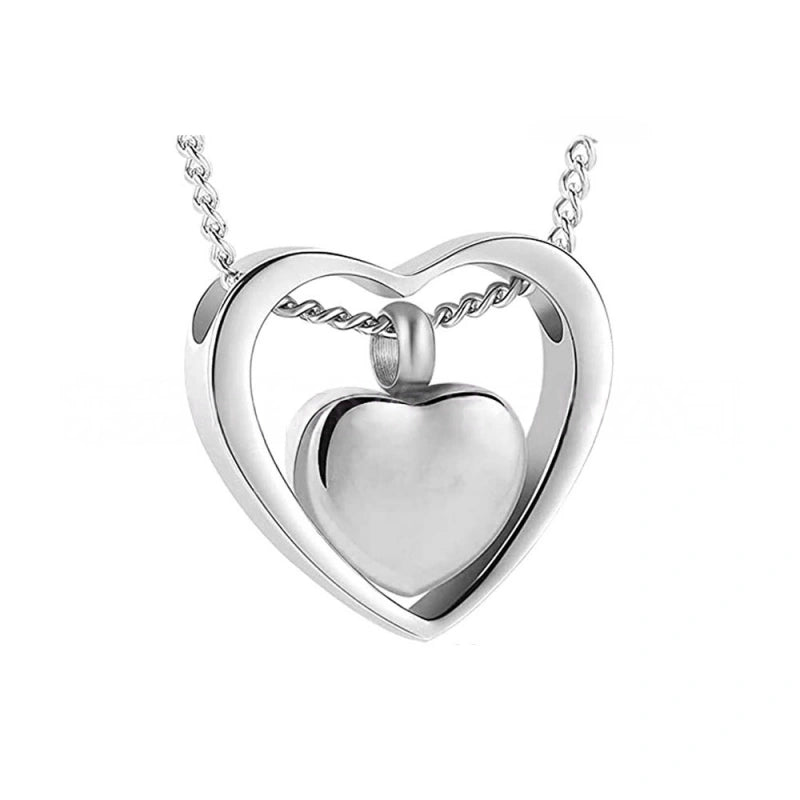 Hollow Heart Pet Urn Necklace – Best-Selling Creative Design – 4 Colors – Holds Fur or Ashes