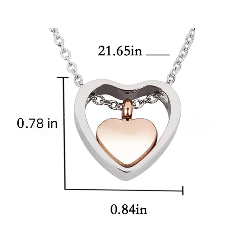 Hollow Heart Pet Urn Necklace – Best-Selling Creative Design – 4 Colors – Holds Fur or Ashes