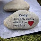 Engravable Memorial Pebble Stone, Personalized Pet Grave Marker for Garden, Custom Engraved River Rock for Cat Dog Loss Gift, Sympathy Keepsake (5 Sizes)