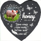 Personalized Heart Pet Memorial Stone - Custom Slate Grave Marker