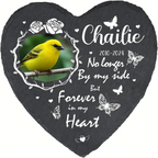 Personalized Heart Pet Memorial Stone - Custom Slate Grave Marker