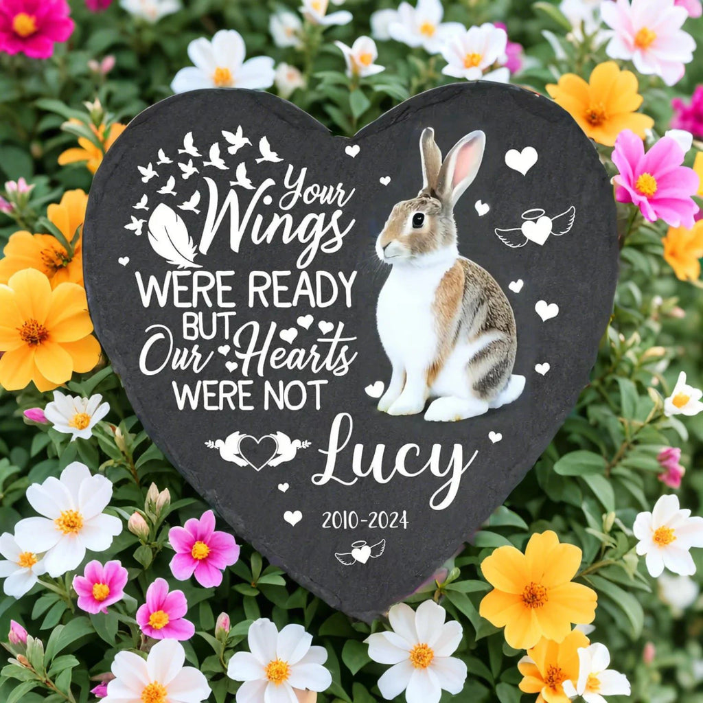 Personalized Heart Pet Memorial Stone - Custom Slate Grave Marker