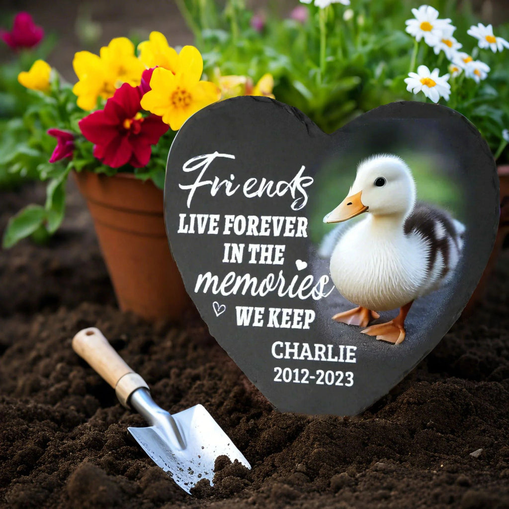 Personalized Heart Pet Memorial Stone - Custom Slate Grave Marker