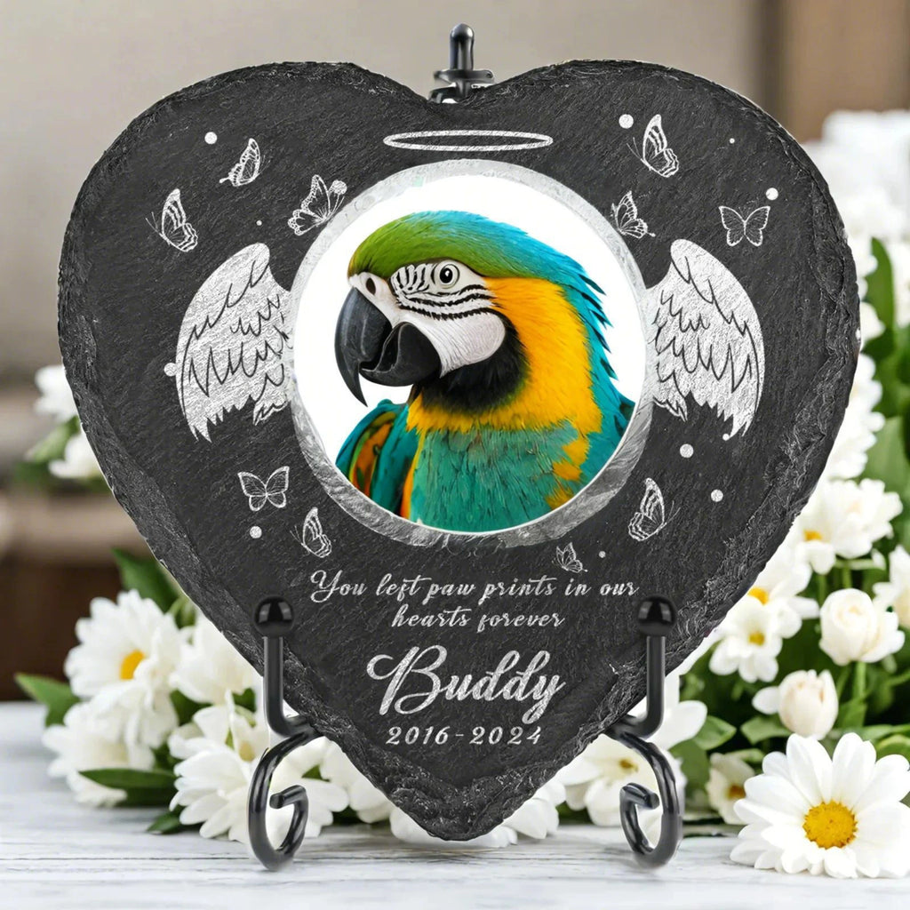 Personalized Heart Pet Memorial Stone - Custom Slate Grave Marker