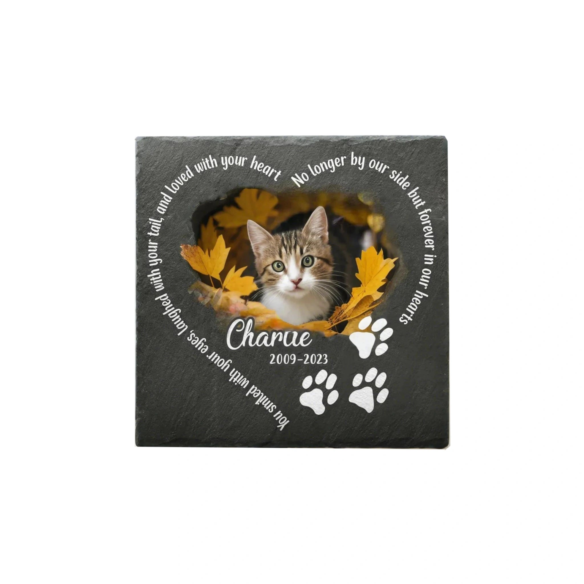Custom Memorial Stone Square, Personalized Slate Garden Rock for Pet Loss, Custom Printed Pet Memorial, Eco-Friendly Indoor/Outdoor Decor