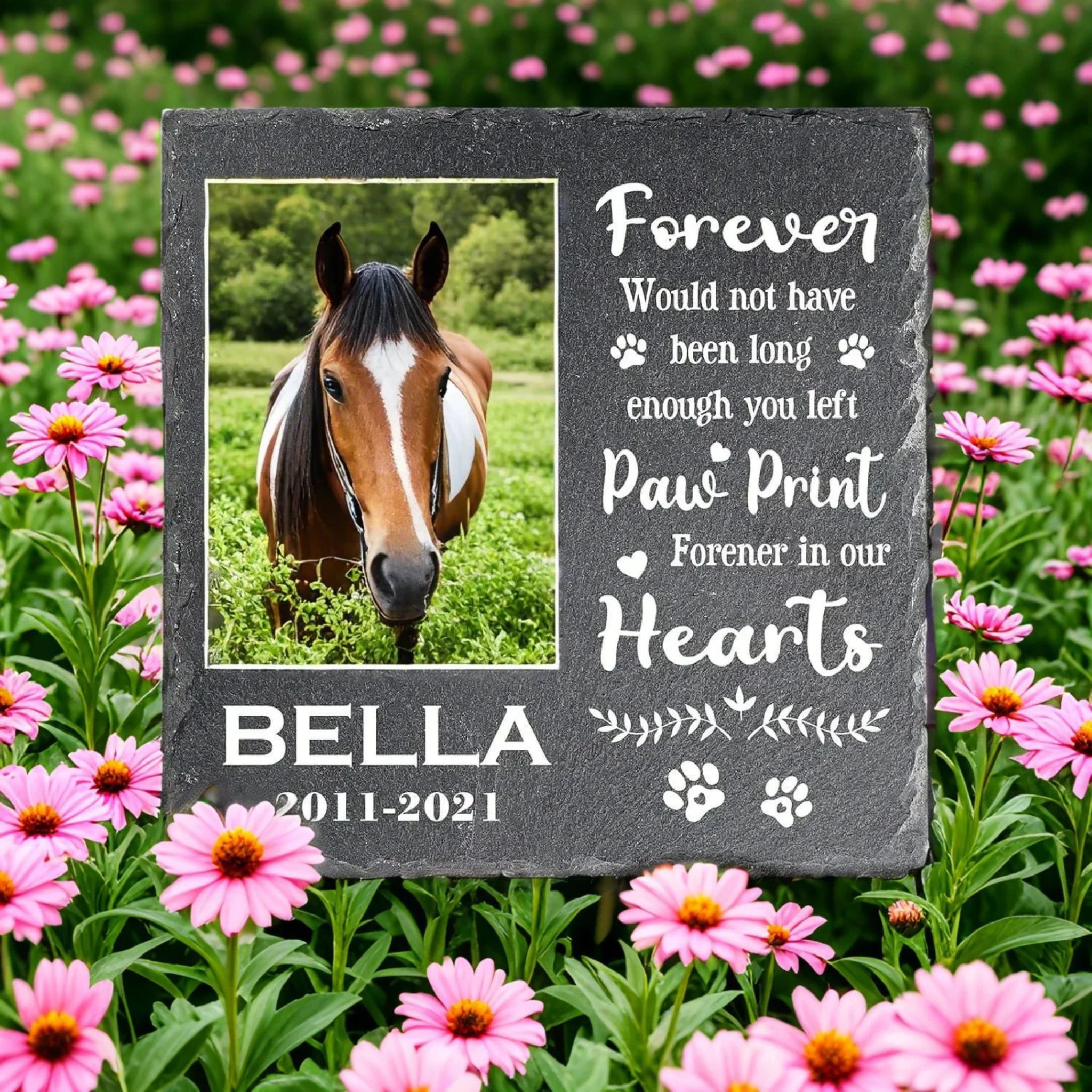 Custom Memorial Stone Square, Personalized Slate Garden Rock for Pet Loss, Custom Printed Pet Memorial, Eco-Friendly Indoor/Outdoor Decor