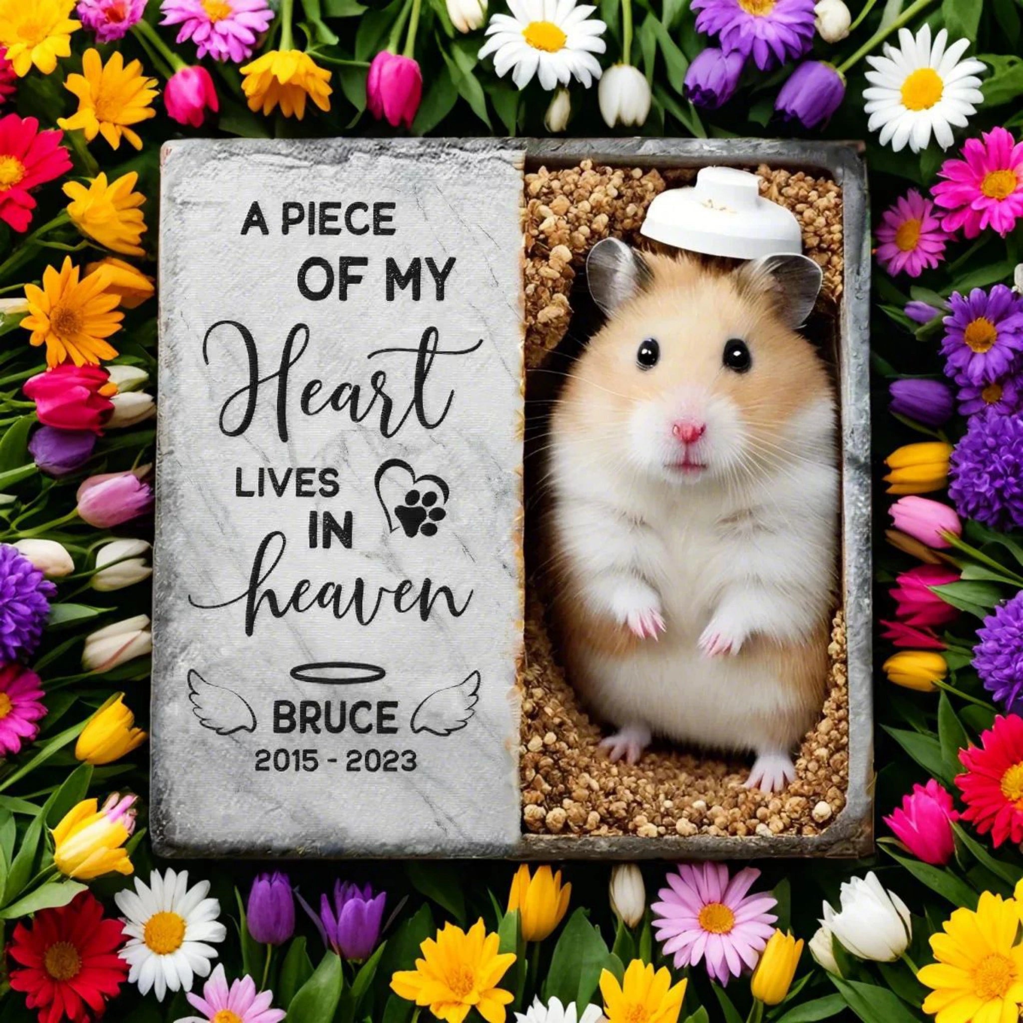 Custom Memorial Stone Square, Personalized Slate Garden Rock for Pet Loss, Custom Printed Pet Memorial, Eco-Friendly Indoor/Outdoor Decor