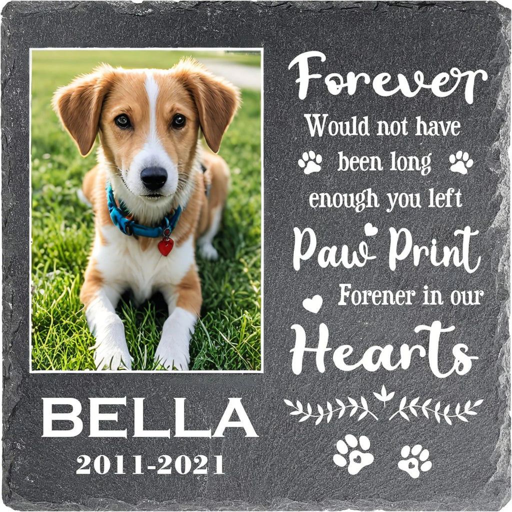 Custom Memorial Stone Square, Personalized Slate Garden Rock for Pet Loss, Custom Printed Pet Memorial, Eco-Friendly Indoor/Outdoor Decor