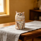 CustoPersonalized Cat Urn, Hand-Painted Ceramic Pet Memorial Keepsake Box – Custom Pet Portrait from Photo, Cremation Ashes Container for Catsm Pet Portrait from Photo, Cremation Ashes Container for Cats
