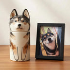 Personalized Dog Urn, Hand-Painted Ceramic Pet Memorial Keepsake Box – Custom Portrait from Photo, Dog Ashes Keepsake for Large & Small Breeds