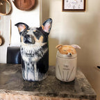 Personalized Dog Urn, Hand-Painted Ceramic Pet Memorial Keepsake Box – Custom Portrait from Photo, Dog Ashes Keepsake for Large & Small Breeds