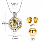 Spherical Tree of Life Pet Urn Necklace – Hollowed Openwork Design – Holds Fur or Ashes