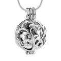Spherical Tree of Life Pet Urn Necklace – Hollowed Openwork Design – Holds Fur or Ashes