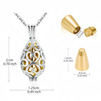 Lotus Flower Pet Urn Necklace – Stainless Steel Cremation Pendant – 3 Colors – Holds Fur or Ashes