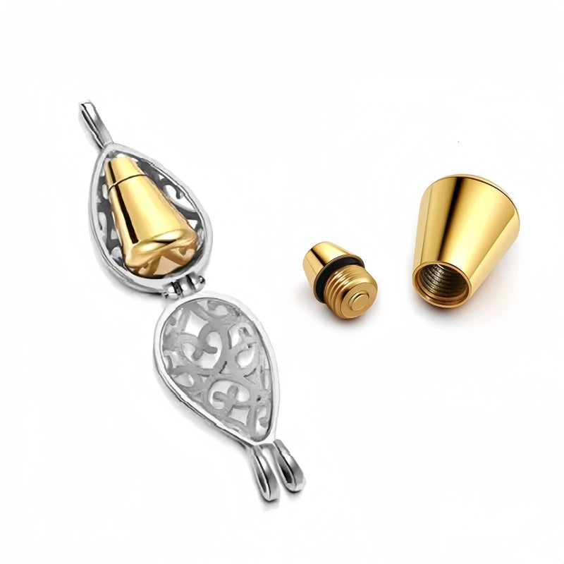 Lotus Flower Pet Urn Necklace – Stainless Steel Cremation Pendant – 3 Colors – Holds Fur or Ashes