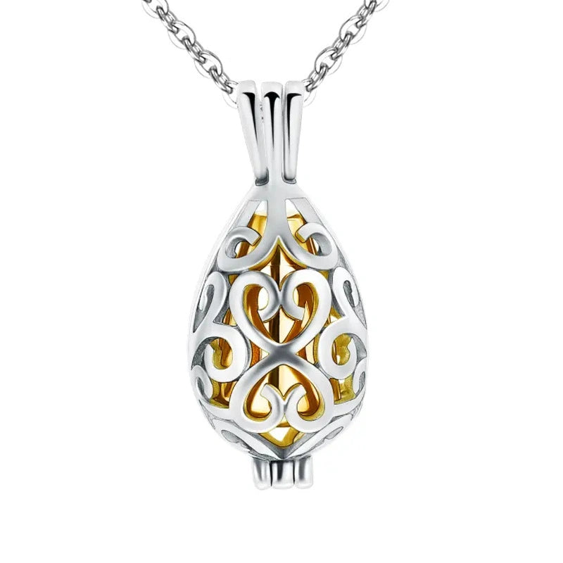 Lotus Flower Pet Urn Necklace – Stainless Steel Cremation Pendant – 3 Colors – Holds Fur or Ashes