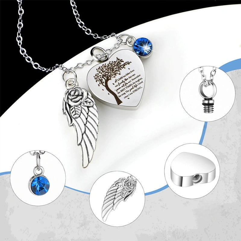 5-Piece Stainless Steel Cremation Pendant Set – Mixed Shapes – Holds Fur or Ashes