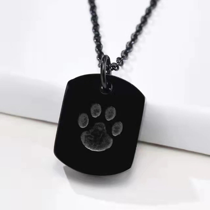 Dog Tag Pet Urn Necklace – Stainless Steel Cremation Pendant – Holds Fur or Ashes