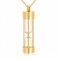 Hourglass Pet Urn Necklace – Stainless Steel & Glass – Holds Fur, Ashes, or Scent – 4 Colors