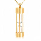 Hourglass Pet Urn Necklace – Stainless Steel & Glass – Holds Fur, Ashes, or Scent – 4 Colors