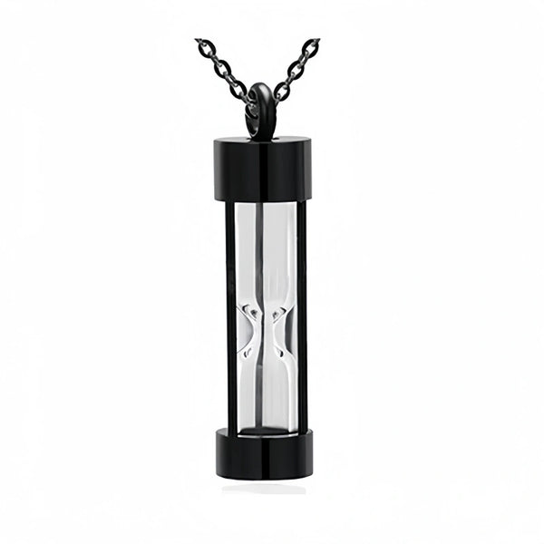 Hourglass Pet Urn Necklace – Stainless Steel & Glass – Holds Fur, Ashes, or Scent – 4 Colors
