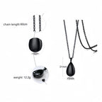 Teardrop Pet Urn Necklace – Stainless Steel Cremation Pendant – 4 Colors – Holds Fur, Ashes, or Scent