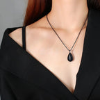 Teardrop Pet Urn Necklace – Stainless Steel Cremation Pendant – 4 Colors – Holds Fur, Ashes, or Scent