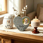 Everlasting Light Memorial Set | Custom Pet Stone & Keepsake Candle