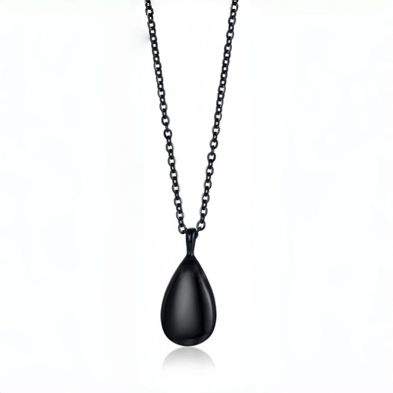 Teardrop Pet Urn Necklace – Stainless Steel Cremation Pendant – 4 Colors – Holds Fur, Ashes, or Scent