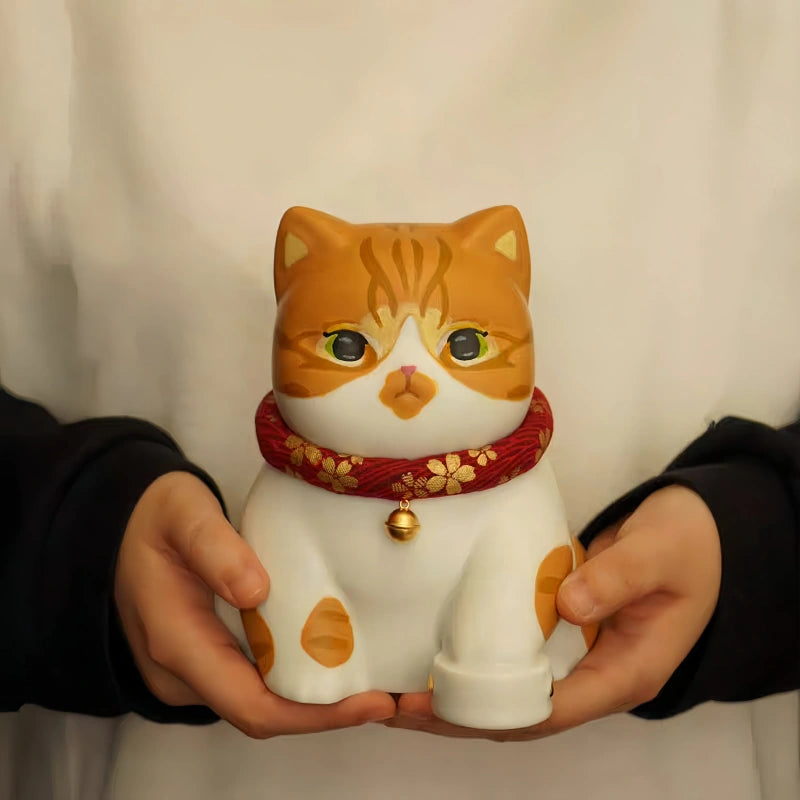 Hand-Painted Full-Body Cartoon Pet Statue for Full Ashes - Compatible with cats