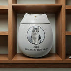 Personalized Pet Urn for Cats - Custom Photo Ceramic Cat Urn with Name, Date, and Message - Memorial Keepsake for Beloved Cat, Custom Pet Memorial Gift