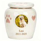 Custom Photo Large Dog Urn - Personalized Ceramic Memorial for Medium to Large Breeds