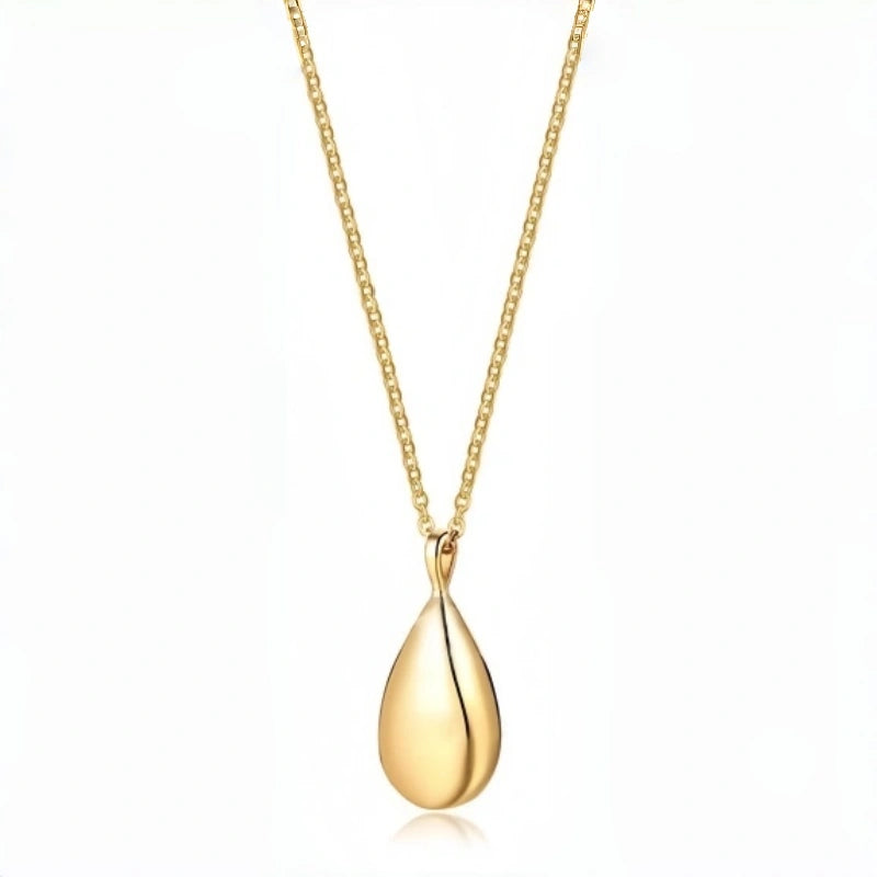 Teardrop Pet Urn Necklace – Stainless Steel Cremation Pendant – 4 Colors – Holds Fur, Ashes, or Scent