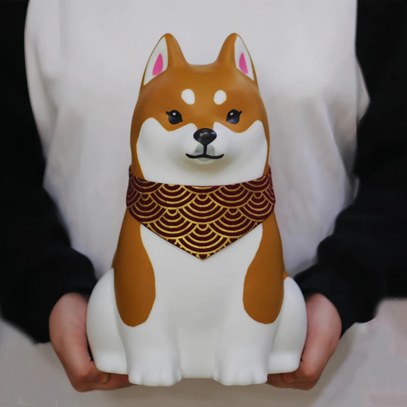 Hand-Painted Full-Body Cartoon Pet Statue for Full Ashes - Compatible with medium to large dogs