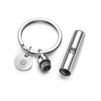 Cylinder Pet Urn Pendant – 2-in-1 Necklace & Keychain – 2 Colors – Holds Fur or Ashes