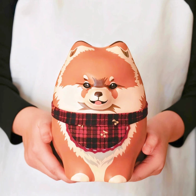 Hand-Painted Full-Body Cartoon Pet Statue for Full Ashes - Compatible with Small dogs