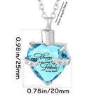 Birthstone Heart Pet Urn Necklace – 12 Month Colors – Holds Fur or Ashes – Stainless Steel