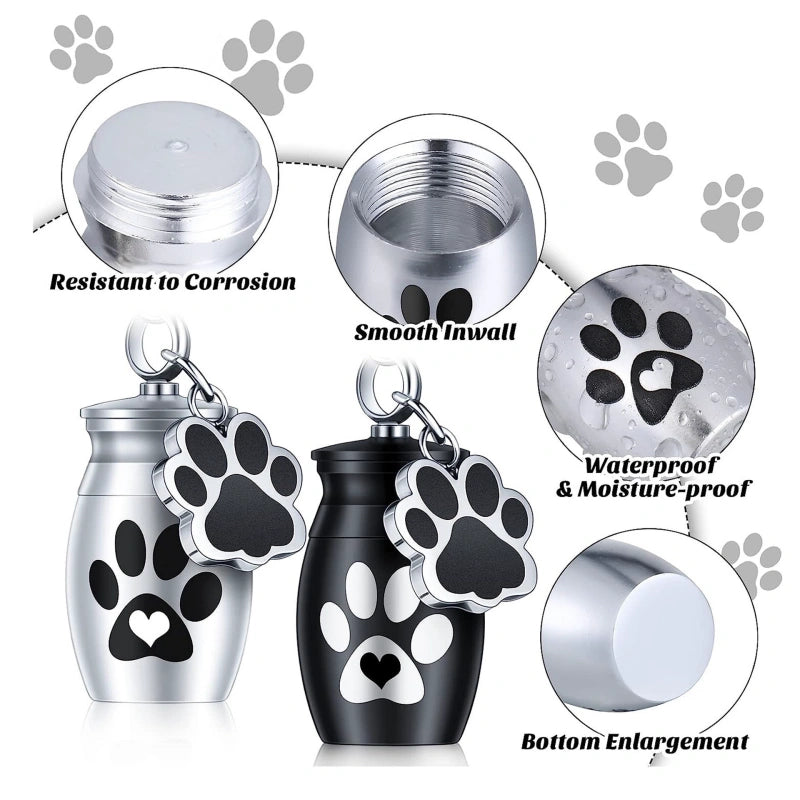 Memorial Keyring for Dog or Cat – Screw-Top Keepsake – Portable
