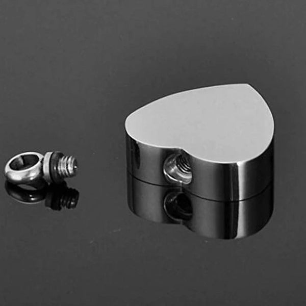 Birthstone Heart Pet Urn Necklace – 12 Month Colors – Holds Fur or Ashes – Stainless Steel