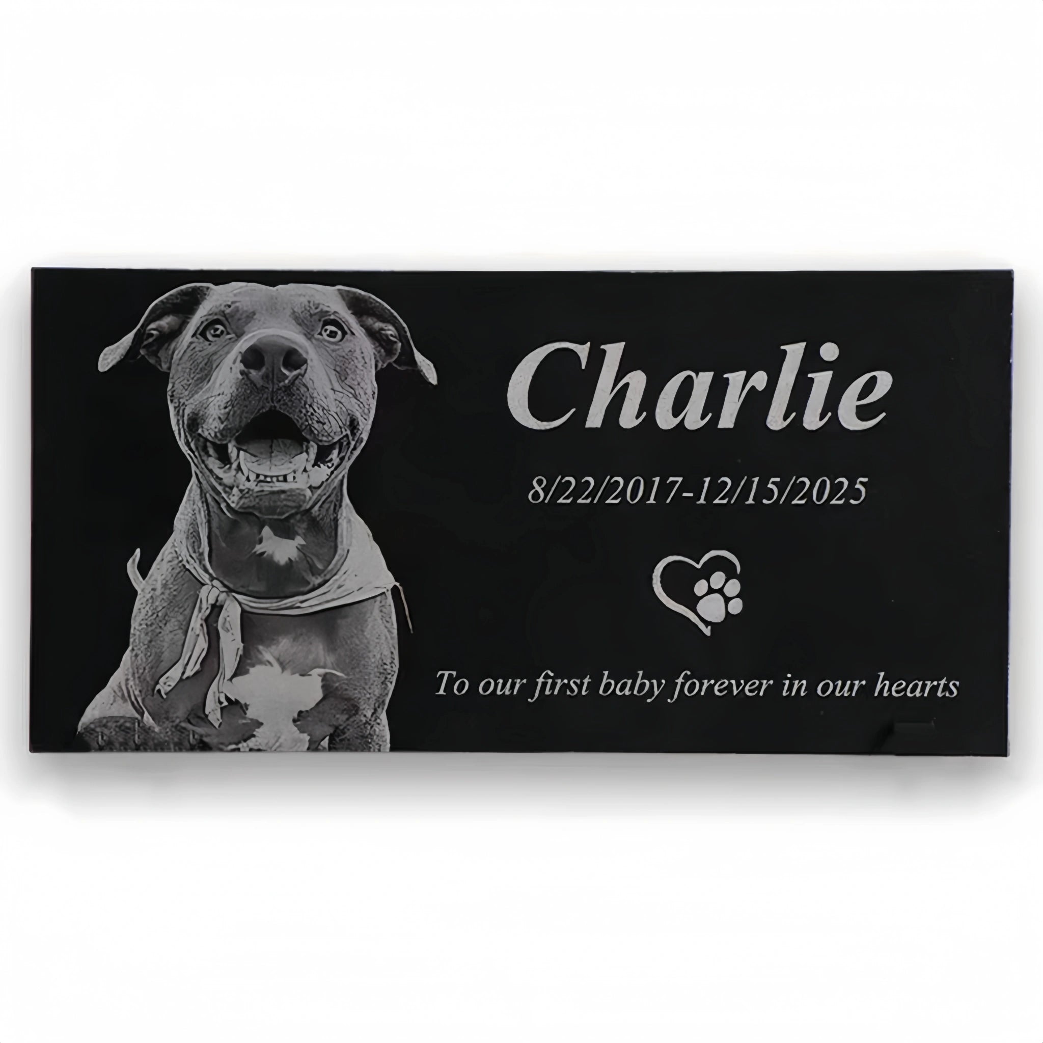 Custom Pet Memorial Stone, Hand-Engraved Natural Slate for Garden, Personalized Cat & Dog Grave Marker, Weatherproof Pet Remembrance Gift, Outdoor Pet Loss Keepsake