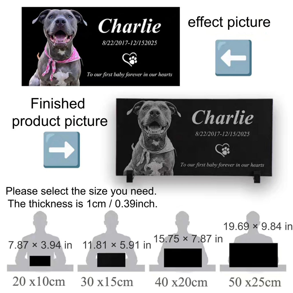 Custom Pet Memorial Stone, Hand-Engraved Natural Slate for Garden, Personalized Cat & Dog Grave Marker, Weatherproof Pet Remembrance Gift, Outdoor Pet Loss Keepsake