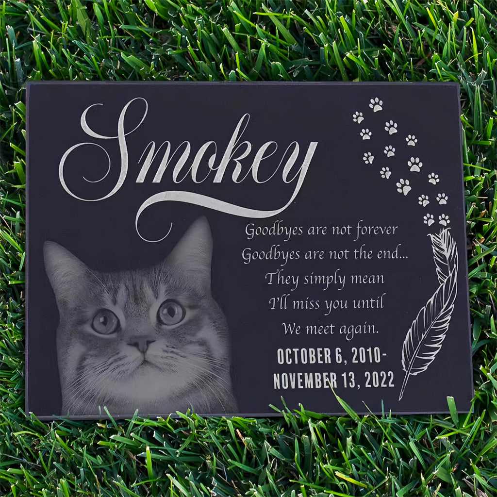 Custom Pet Memorial Stone, Hand-Engraved Natural Slate for Garden, Personalized Cat & Dog Grave Marker, Weatherproof Pet Remembrance Gift, Outdoor Pet Loss Keepsake