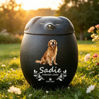 Personalized Ceramic Pet Urn with Photo, Name & Date